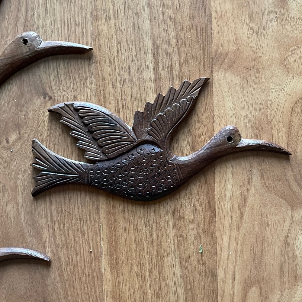 Bird wooden accent sculpture  pieces - Picture 8 of 8